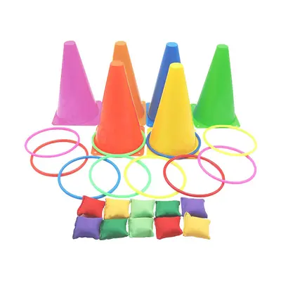 Wurfring-Set mit Markierungskegeln für sensorisches Training
