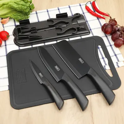 Messerset mit 2-in-1 Schneidebrett, Kochmesser und Obstmesser