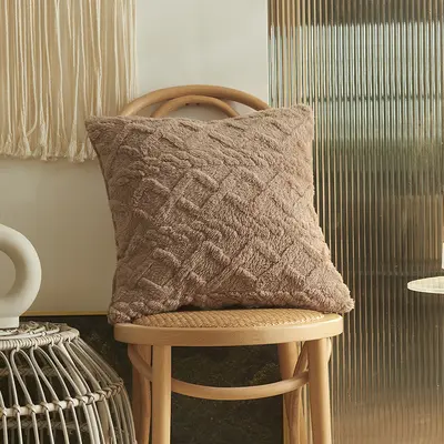 Amazon Plüsch Stereo Jacquard Kissenbezug optional Funktionen Sofakissenbezug Kissenbezug einfach geometrisches Quadrat Kissen - 11
