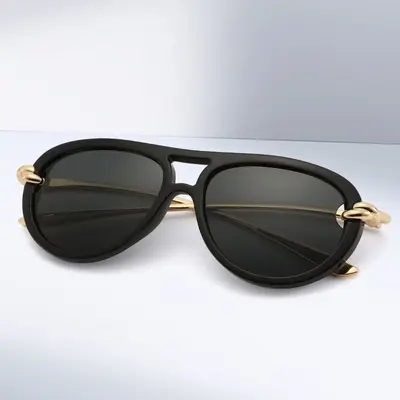 Unisex Toad-Shaped Double-Bridge Sunglasses, UV Protection - 3