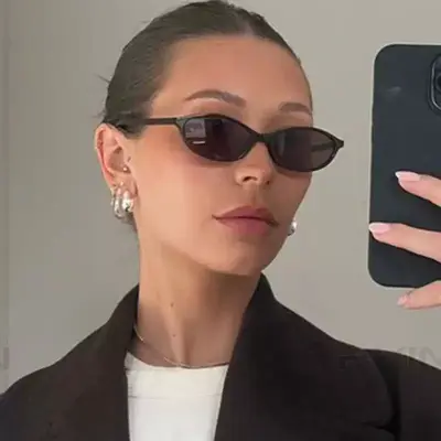 Round Frame Retro Sunglasses, Green, Small Face Fit - 4