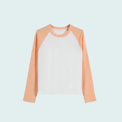 Kadın Düz Kesim Kontrast Raglan Kollu Tişört, Model 5603 - 7