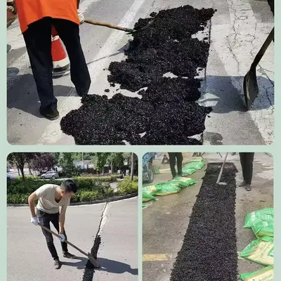 Torbalı asfalt soğuk yama malzemesi, yol onarımı için
