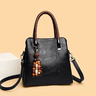 Soft Leather Retro Women's Handbag with Shoulder Strap - 3