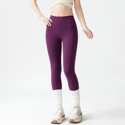 Yüksek Bel Çıplak Hissi Kadın Yoga Pilates Tayt Karın Sıkılaştırıcı Dar Kalıp - 7