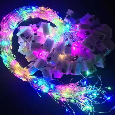 Led dekoratif ışık şeridi, renkli ışıklar, bakır tel ışık, çiçek hediye, pasta Noel dekorasyon ışık şeridi, ambiyans ışığı, su geçirmez ışık serisi - 7