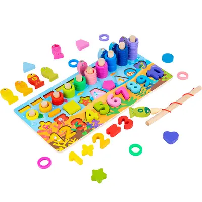Montessori-Puzzle mit Zahlen-Bausteinen für Kleinkinder von 1-3 Jahren