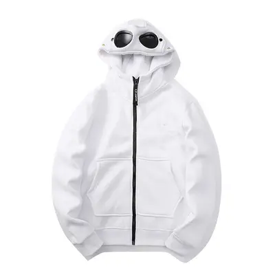 Unisex Zip-Up Hooded Sweatshirt, Autumn Winter, Round Lens CP Glasses Design