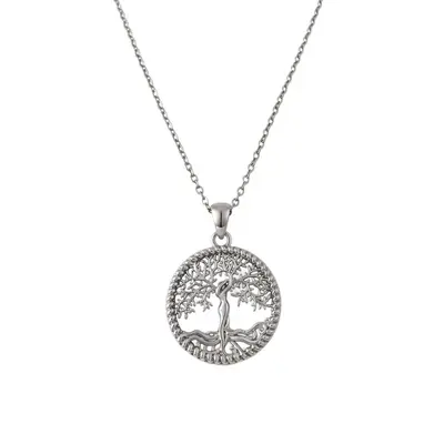 Lebensbaum Damen-Halskette, Silber, durchbrochenes Design, Trendkette