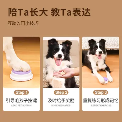 Pet Communication Button, Recordable Dog Training Bell - 4