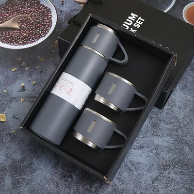 Three-Lid Stainless Steel Insulated Mug Gift Box Set - 11