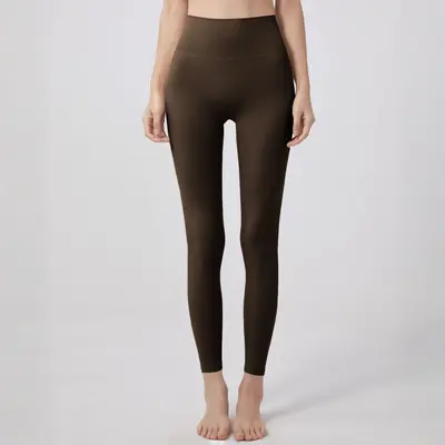 Çıplak Hisli Yoga Taytı, Yüksek Bel, Dikişsiz, Yaz Incelti - 9