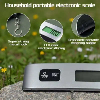 In Stock T-shaped 50kg Luggage Scale Portable Hanging Hook Weighing Scale Cross-border Mini Parcel Scale Hanging Rope Hand Carry Scale Wholesale