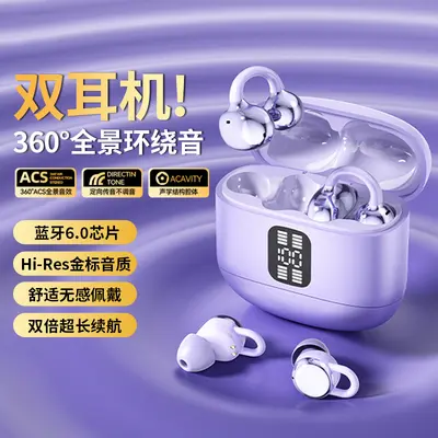 Doppel-Ohrhörer Q28 kabelloses Bluetooth-Ohrhörer Ohrclip-Musikohrhörer ultralange Akkulaufzeit große Kapazität komfortable In-Ear-Ohrhörer klare Soundqualität - 2