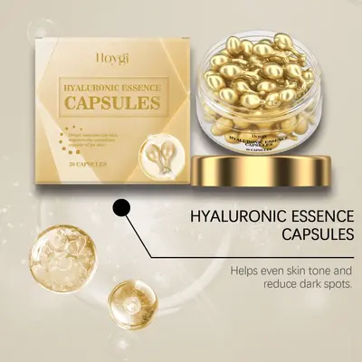 HOYGI hiyaluronik asit serum kapsülü nazik nemlendirme ile cildin durumunu korur, pürüzsüz ve ince dokulu cilt serumu