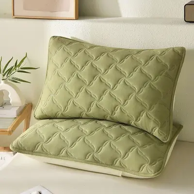 Quilted Pillowcase Cover, Oil and Drool Proof, Machine Washable - 11