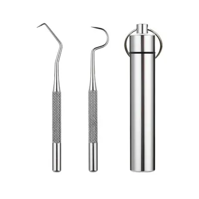 Stainless steel toothpick set for dental care - 9