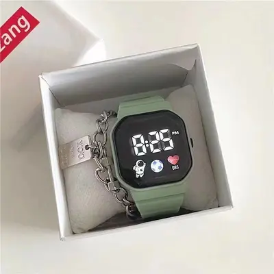 Technologie-inspirierte Uhr für Frauen, hochwertige Studentenparty-Modedesign Nische Einhorn-Astronaut elektronische Uhr. - 11