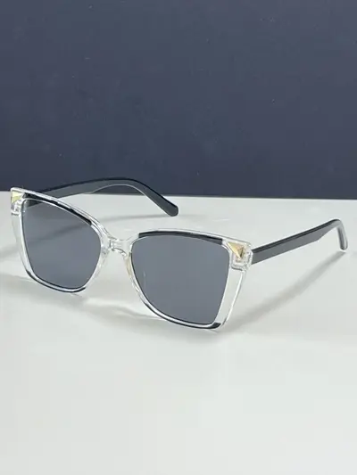 Oversized Cat-Eye Color-Block Sunglasses, Unisex - 6