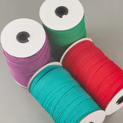 Elastic Binding Tape 1cm, Flat Elastic Band 1.5cm, Black and White - 5