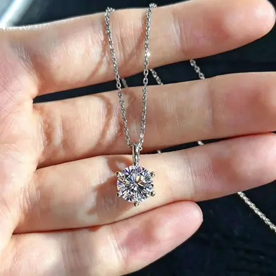 Kadınlar için üst düzey altı pençeli tek elmas flaşlı zirkonyum titanyum çelik kolye, erişilebilir lüks sekiz kalp ve sekiz ok elmas kolye, peri benzeri basit köprücük kemiği zinciri - 10