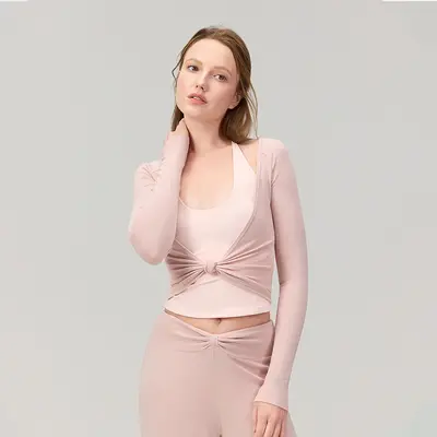 Nefes Alabilen Bağcıklı Kadın Uzun Kollu Koşu ve Yoga Üstü - 6