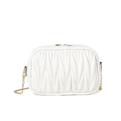 Embroidered Chain Small Square Women's Shoulder Bag - 7