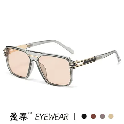 Retro-Herren-Sonnenbrille mit eckigem Rahmen, große Fassung, modisch - 3