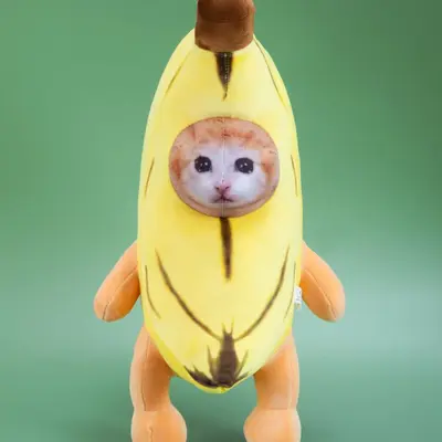 Bibilabu Plush Toy, Banana Kitten and Shield Dog Doll