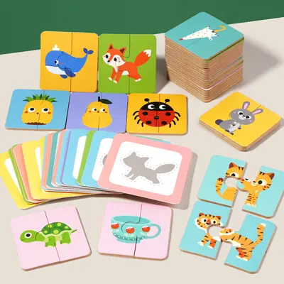 Shadow Matching Animal Puzzle Board Game, Children's Interactive Card Game