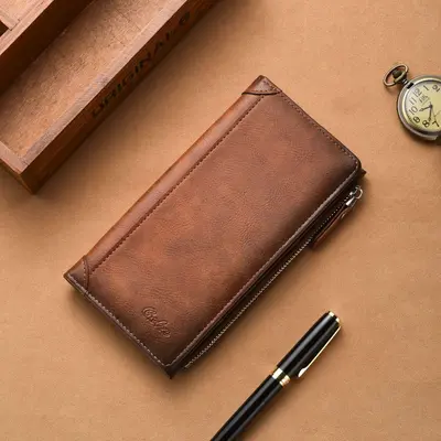 Men's Retro Wallet, Large Capacity, Multi-Card and Coin Compartments - 9