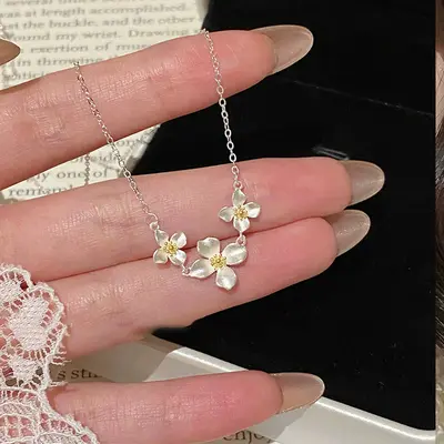Gardenia titanyum çelik kolye, kadın, dekolte zinciri - 2