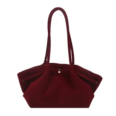 Light Luxury Women's Suede Tote Bag, Single-Shoulder Crossbody - 8