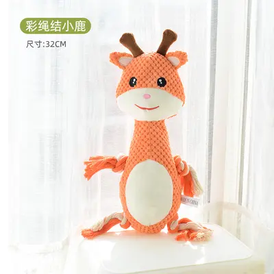 Bone-Shaped Plush Dog Toy, Tear-Resistant, Squeaky - 3