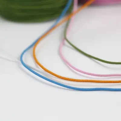 Renkli Yuvarlak Elastik Lastik İp 1,0 mm, DIY Saç Aksesuarı Malzemesi - 5