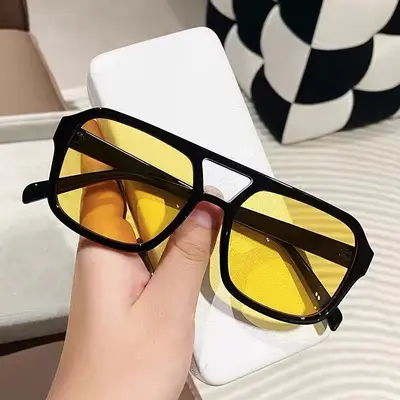 Eckige Piloten-Sonnenbrille mit Doppelsteg und Ocean-Linse - 9