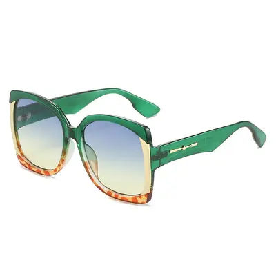 Large-Frame Sunglasses, Contrast Colour, Women's - 12