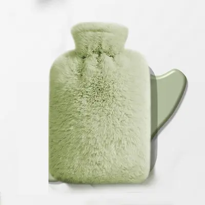 Große Wärmflasche mit Bezug aus Kunstkaninchenfell - 11