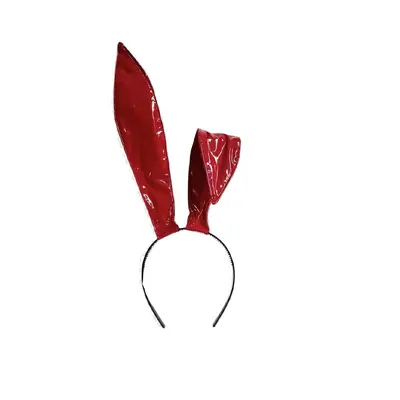 Black Leather Bunny Ears Headband for Women, Halloween Costume - 9