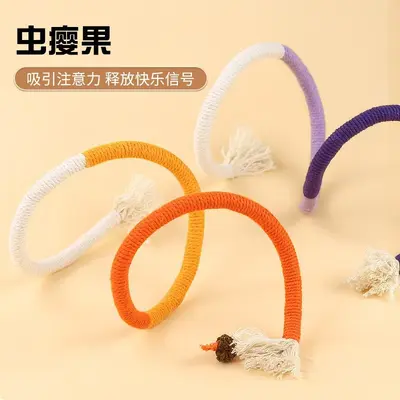 Cat Chew Rope and Teaser Wand Set, Teeth Cleaning, Durable Cat Toy - 3