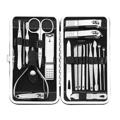 Nail clipper set, stainless steel, 19-piece manicure kit - 7