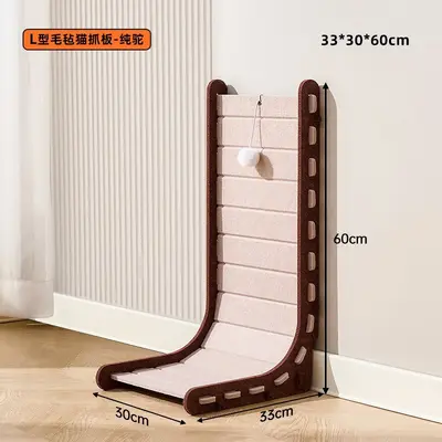 L-Shaped Vertical Cat Scratcher Board, Thick Wear-Resistant, Wall-Mounted - 8
