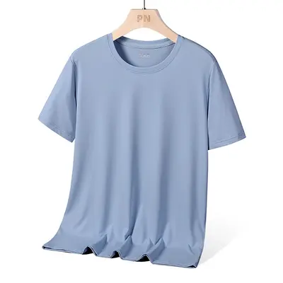 Herren-Laufshirt aus Eisseide, kurzarm, locker, elastisch, schnelltrocknend, Plus Size - 13