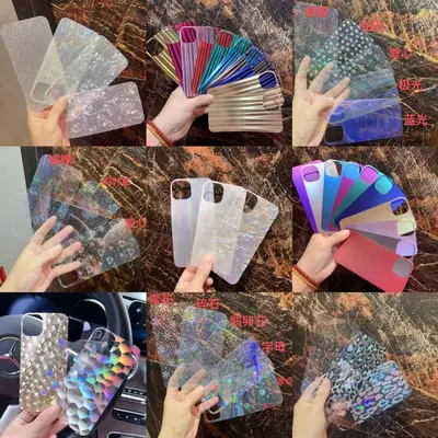 Telefon kılıfı renkli gradyan PET karton lazer film Apple iPhone 17 Pro Max arka kart 18 DUO uyumlu