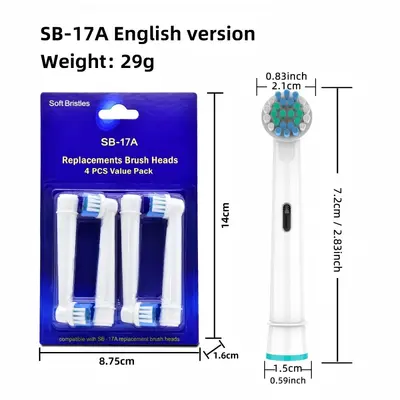 Oral-B Compatible Electric Toothbrush Replacement Heads SB-17A - 3