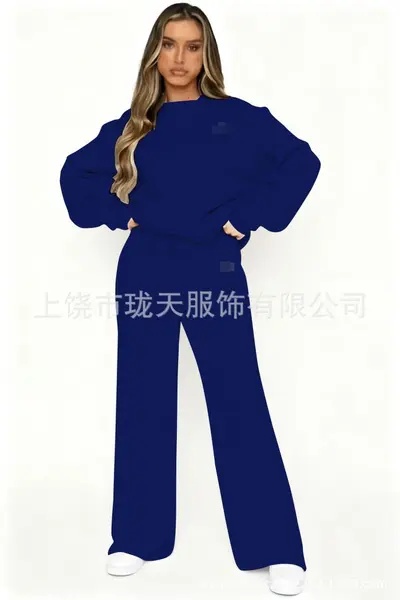 Crew Neck Sweatshirt and Jacket Two-Piece Set for Men and Women - 13