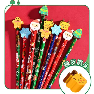 Large-Head Pencil with Eraser, Christmas Gift for Kids