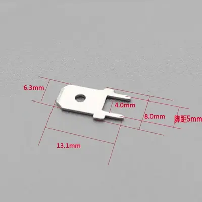 6.3 Lehimli Fiş PCB için Çift Pinli Kablo Pabucu DJ6110, Tam Bakır