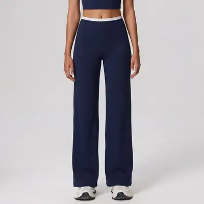 Yogahose mit Kontrastfarben, gerades Bein, lockere Passform - 7