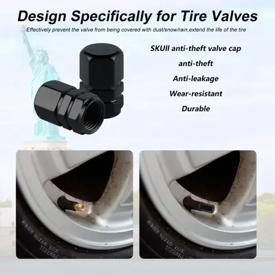 Colorful Aluminum Alloy Tire Valve Caps, Leak-Proof Hex, Ten Colors